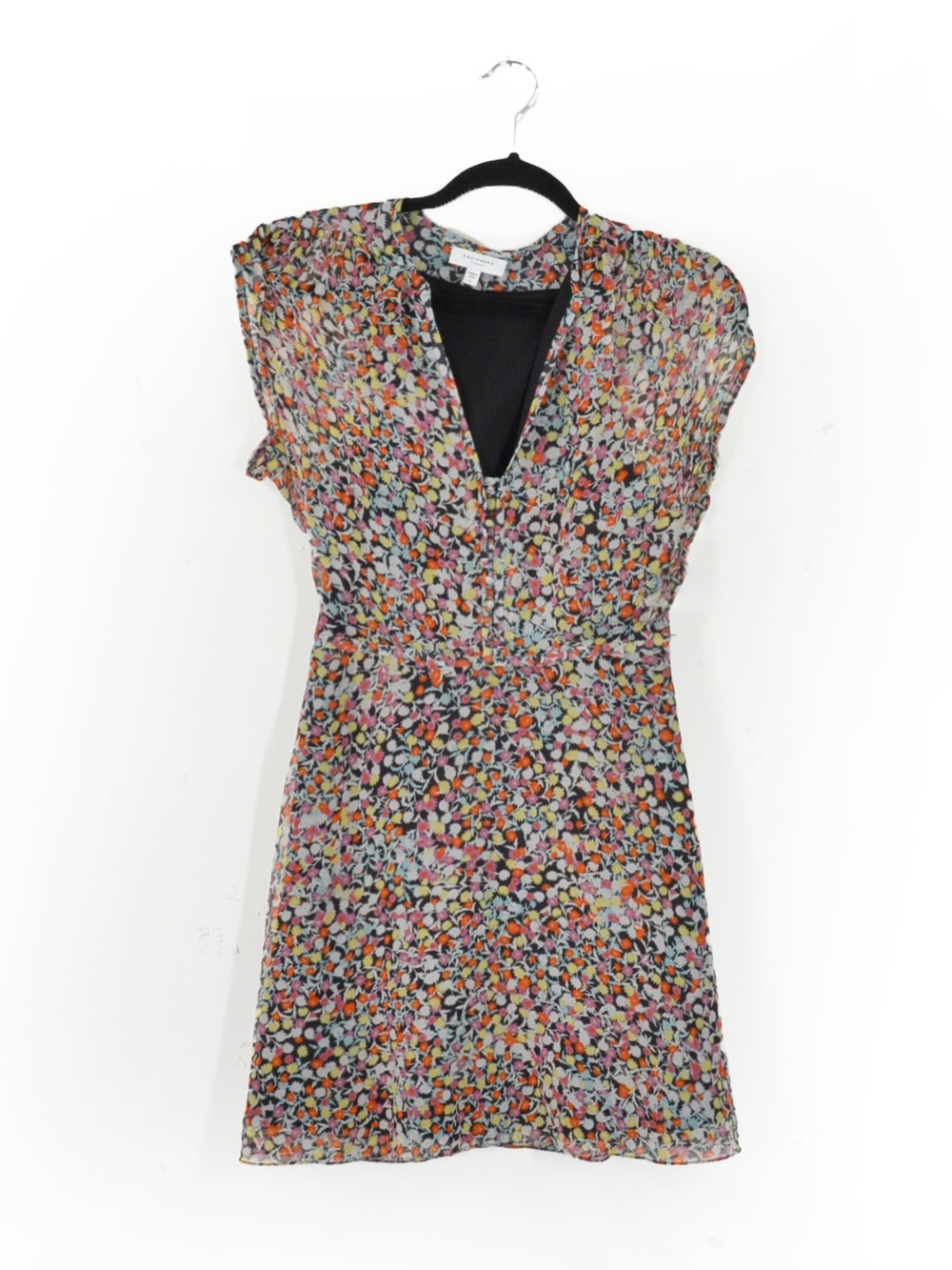 Equipment Danette Floral Print Silk Georgette Frilly Mini Dress - Picture 4 of 7